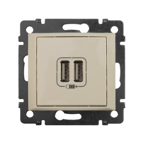 VALENA Розетка USB A + A 15Вт слоновая кость VALENA Розетка USB A + A 15Вт слоновая кость