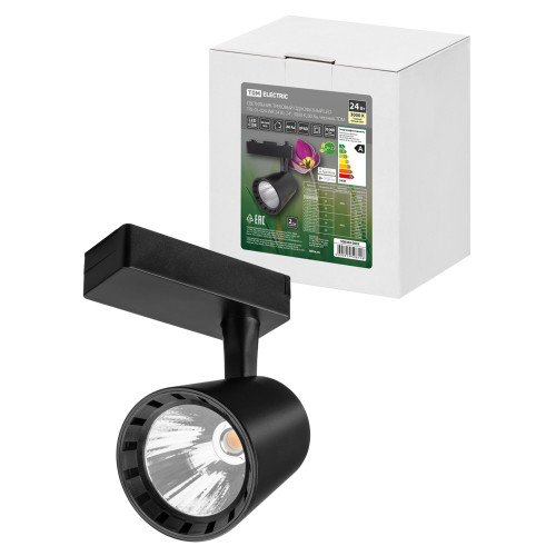 Светильник трековый однофазный LED TRL-01-024-WB 24 Вт, 24°, 3000 К, 80 Ra, черный, TDM Светильник трековый однофазный LED TRL-01-024-WB 24 Вт, 24°, 3000 К, 80 Ra, черный, TDM