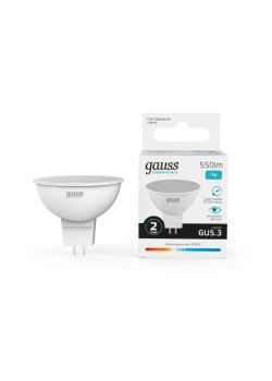 Лампа светодиодная Elementary 7Вт MR16 софит 4100К нейтр. бел. GU5.3 550лм GAUSS 13527