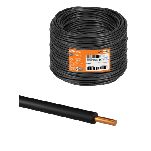 Провод ПуВнг(А)-LS 1х0,75 ГОСТ (1000м), черный TDM