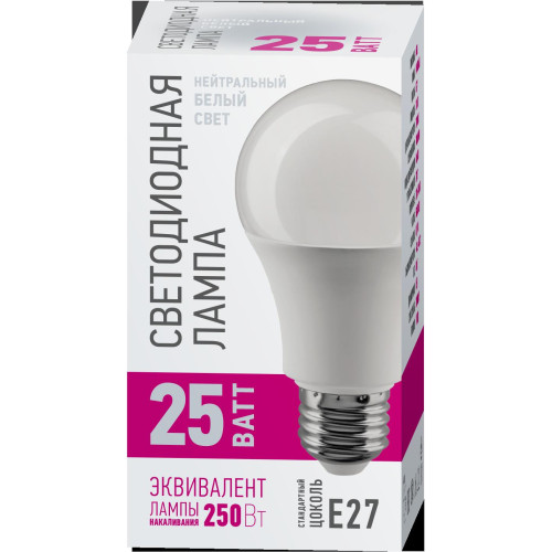 Лампа светодиодная/ Лампа светодиодная 25 Вт OLL-A60-25-230-4K-E27-PROMO