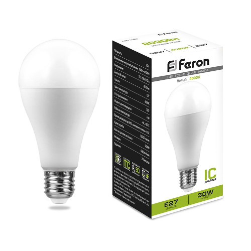 Лампа светодиодная Feron LB-130 Шар E27 30W 175-265V 4000K Лампа светодиодная Feron LB-130 Шар E27 30W 175-265V 4000K