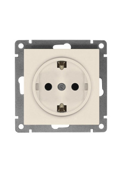 Розетка 1-м СП Афина 16А IP20 с заземл. механизм сл. кость (ivory) Universal A0028-I