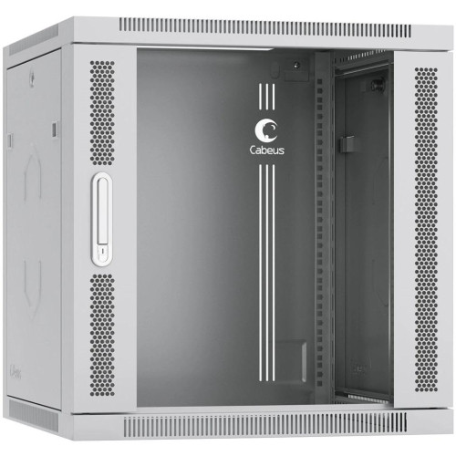 Шкаф коммутационный Cabeus (SH-05F-12U60/60-R) настенный 12U 600x600мм пер.дв.стекл 50кг RAL 7035 550мм 220град. 635мм IP20 сталь