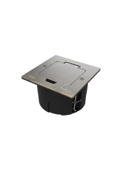 MultiDesk Лючок на 2 модуля IP44 с монтажной коробкой д/стены,фальшпола,стола Античная ЛАТУНЬ MDK20