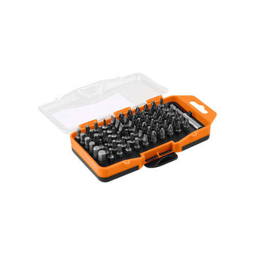 Набор бит №4, 66 бит: SL, PH, PZ, HEX, TORX, SQ,  удлинитель, сталь CR-V, в пласт. держ.«Алмаз» TDM