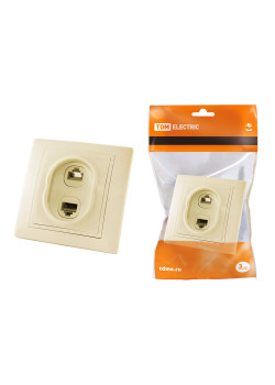 Розетка телефонная RJ11 + компьютерная RJ45 сл. кость 