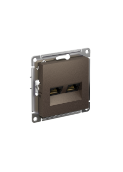 ATLASDESIGN РОЗЕТКА двойная компьютерная RJ45+RJ45 кат. 5e, механизм, МОККО