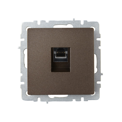 BRITE Розетка компьютерная RJ45 кат.6 РК11-БрТБ темная бронза IEK