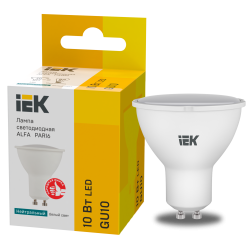 Лампа светодиодная ALFA PAR16 софит 10Вт 230В 4000К GU10 (6шт)IEK