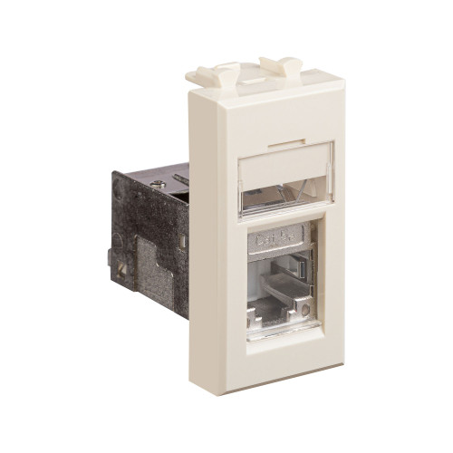 Компьютерная розетка RJ-45 модульная, кат.5е экранированная, Avanti, ванильная дымка, 1 модуль Компьютерная розетка RJ-45 модульная, кат.5е экранированная, Avanti, ванильная дымка, 1 модуль