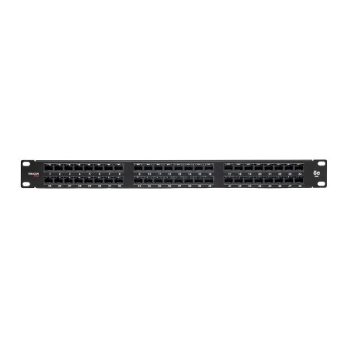 Патч-панель высокой плотности TERACOM PRO 19'' Cat.5E 1U неэкран. UTP 48 портов RJ-45 Dual IDC с органайзером Патч-панель высокой плотности TERACOM PRO 19'' Cat.5E 1U неэкран. UTP 48 портов RJ-45 Dual IDC с органайзером