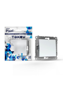 Переключатель перекрестный 1-кл. СП Pixel IP20 механизм перламутр. TOKOV ELECTRIC TKE-PX-P1R-C04