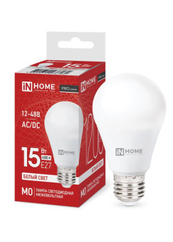 Лампа светодиодная низковольтная LED-MO-PRO 15Вт грушевидная 4000К нейтр. бел. E27 1200лм 12-48В IN HOME 4690612036182