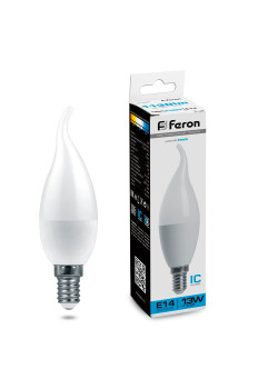 Лампа светодиодная Feron LB-970 Свеча на ветру E14 13W 175-265V 6400K