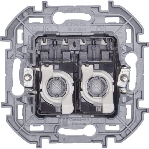 INSPIRIA Розетка компьютерная двойная RJ45 категория 5Е UTP белый INSPIRIA Розетка компьютерная двойная RJ45 категория 5Е UTP белый