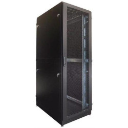 Шкаф серверный ЦМО ШТК-М-42.6.12-48АА-9005 напольный 42U 600x1250мм пер.дв.перфор. задн.дв.перфор.2-хст. направл.под закл.гайки 1000кг черный 1050мм 145кг 180град. IP20