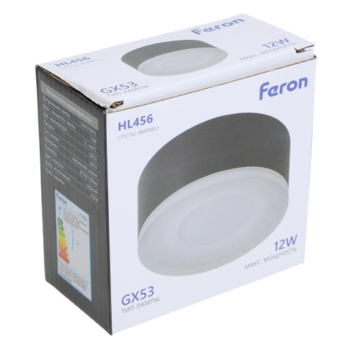 Светильник потолочный Feron HL456 12W, 230V, GX53, черный Светильник потолочный Feron HL456 12W, 230V, GX53, черный