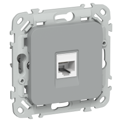 FLITE Розетка компьютерная RJ45 категория 5Е UTP РК5е-1-0-ФлС серый IEK