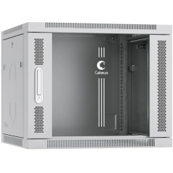 Шкаф коммутационный Cabeus (SH-05F-9U60/60) настенный 9U 600x600мм пер.дв.стекл 60кг серый 540мм 20кг 501мм IP20 сталь