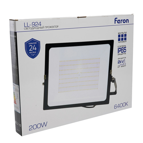 Светодиодный прожектор Feron LL-924 IP65 200W 6400K Светодиодный прожектор Feron LL-924 IP65 200W 6400K