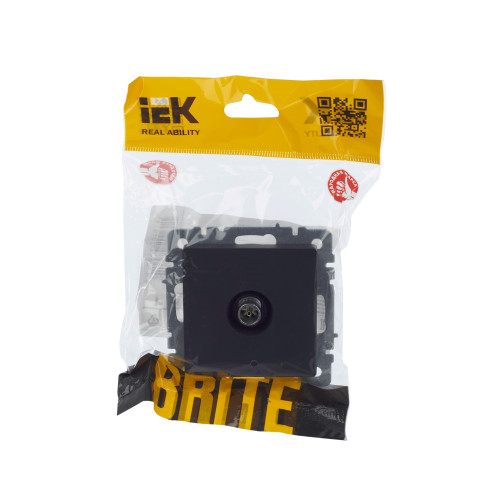 BRITE Розетка TV оконечная РТВ11-0-БрГ графит IEK BRITE Розетка TV оконечная РТВ11-0-БрГ графит IEK