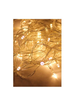 Гирлянда светодиодная 120LED бел. прозр. провод 12.8м (11.3+1.5) 8 режимов мигания IP20 тепл. бел. Космос KOC_GIR120LED_W