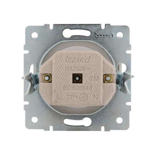 Розетка 1-м СП Rain 16А IP20 без заземл. керамика механизм бел. LEZARD 703-0288-121