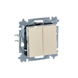 Переключатель 2-кл. СП Levit IP20 сл. кость/бел. ABB 2CHH595245A6017