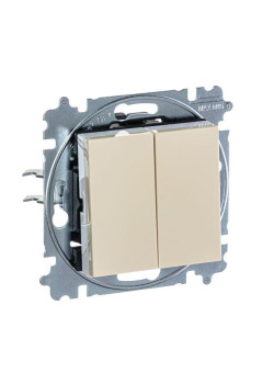 Переключатель 2-кл. СП Levit IP20 сл. кость/бел. ABB 2CHH595245A6017