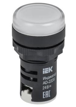Лампа AD22DS(LED)матрица d=22мм белый 24В AC/DC IEK