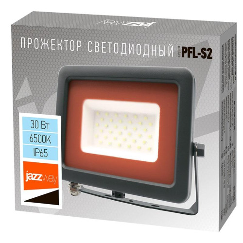Прожектор светодиодный PFL-S2 30Вт 6500К IP65 220–240В ДО с клапаном закален. матов. стекло сер. Pro JazzWay 2853295D Прожектор светодиодный PFL-S2 30Вт 6500К IP65 220–240В ДО с клапаном закален. матов. стекло сер. Pro JazzWay 2853295D