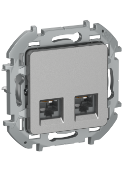 IEKINSPIRIA Розетка компьютерная двойная RJ45 категория 5Е UTP 6738371 алюминий IEK