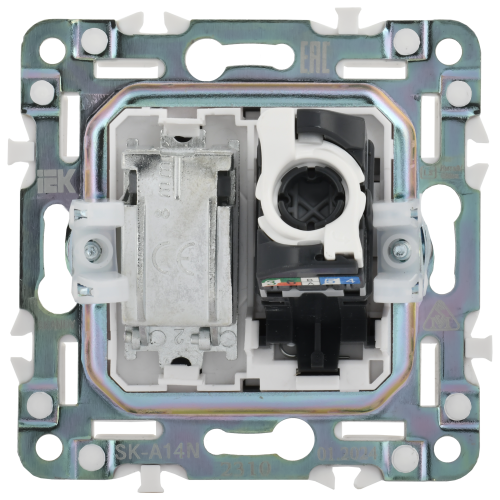 SKANDY Розетка двойная TV+RJ45 кат.6 SK-A15N металл никель IEK
