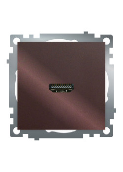 Розетка HDMI 2.1, Type A (механизм), STEKKER GLS00-7118-04, серия Катрин, шоколад