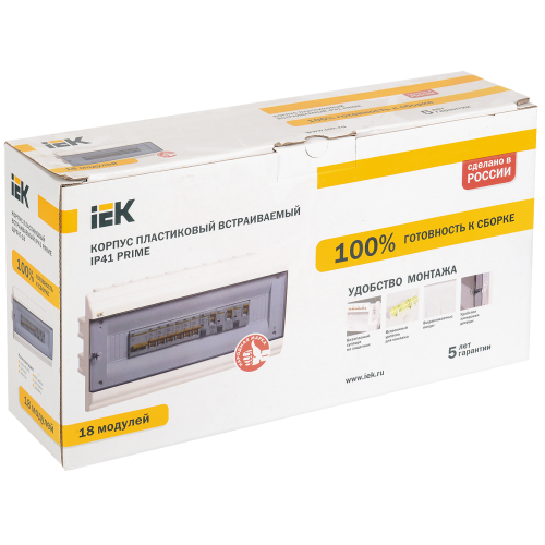 PRIME Корпус пластиковый ЩРВ-П-18 модулей встраиваемый белый IP41 IEK PRIME Корпус пластиковый ЩРВ-П-18 модулей встраиваемый белый IP41 IEK