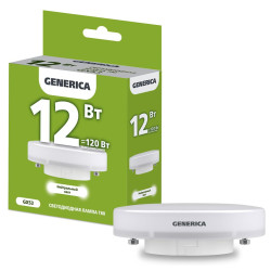 Лампа светодиодная/ Лампа светодиодная T80 таблетка 12Вт 230В 4000К GX53 GENERICA