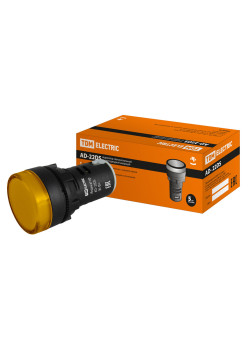 Лампа AD-22DS(LED)матрица d22мм желтый 36В AC/DC TDM