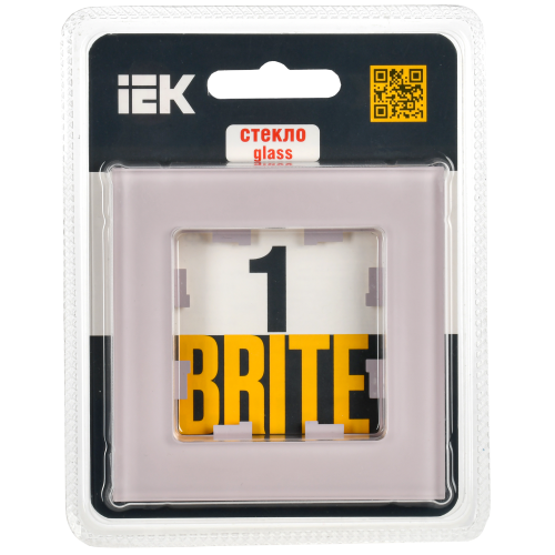 BRITE Рамка 1-местная РУ-1-2-Бр стекло розовый матовый IEK BRITE Рамка 1-местная РУ-1-2-Бр стекло розовый матовый IEK