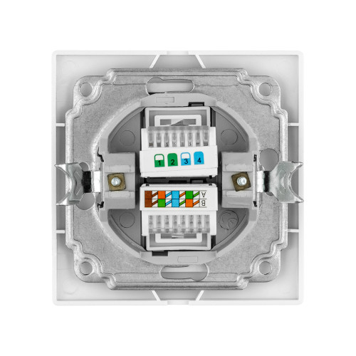 Розетка телефонная RJ11 + компьютерная RJ45 белая Розетка телефонная RJ11 + компьютерная RJ45 белая