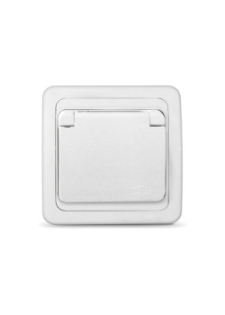 Розетка 1-м СП Валери 16А IP20 с заземл. с крышкой бел. UNIVersal В0029