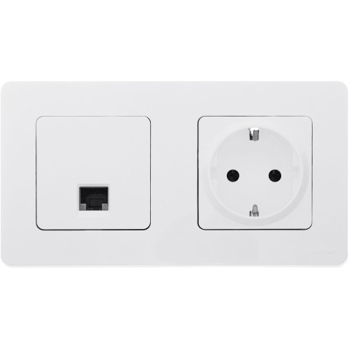 INSPIRIA Розетка компьютерная RJ45 категория 5Е UTP белый INSPIRIA Розетка компьютерная RJ45 категория 5Е UTP белый