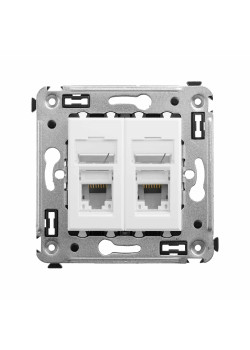 Компьютерная розетка RJ-45 в стену, кат.6 двойная,