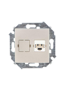 Розетка телефонная СП Simon 15 RJ11 винтов. зажимы механизм шампань Simon 1591480-034