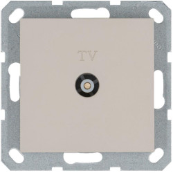 Розетка телевизионная проходная TV Ф9.5мм механизм тауп Jasmart G6002T