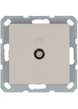 Розетка телевизионная проходная TV Ф9.5мм механизм тауп Jasmart G6002T