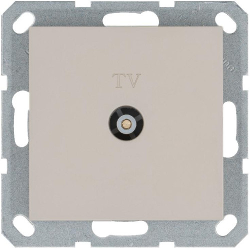 Розетка телевизионная проходная TV Ф9.5мм механизм тауп Jasmart G6002T