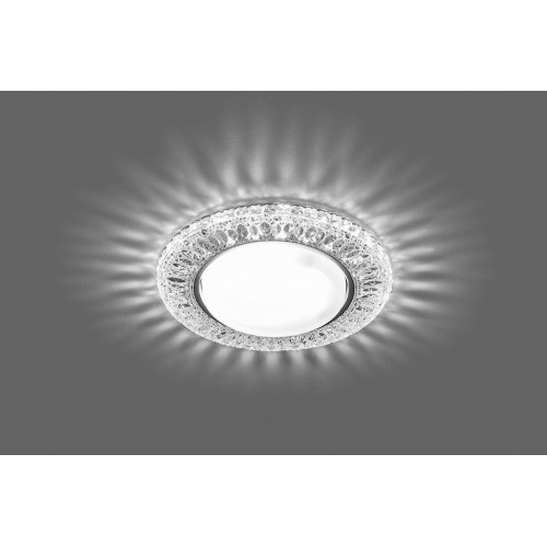 Светильник встраиваемый с белой LED подсветкой Feron CD4022 потолочный GX53 без лампы прозрачный