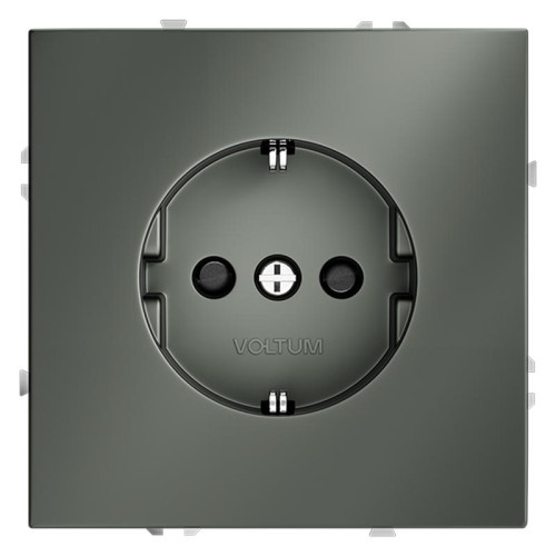 Розетка 1-м СП S70 16А с заземл. защ. шторки механизм титан Voltum VLS040206