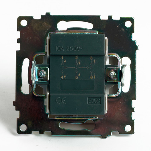 Переключатель2-клавишный (механизм), STEKKER GLS10-7107-02, 250V, 10А, серия Катрин, шампань Переключатель2-клавишный (механизм), STEKKER GLS10-7107-02, 250V, 10А, серия Катрин, шампань